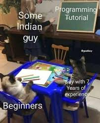 Si tienen la oportunidad de tomar un tutorial o curso impartido por un programador de la India, no la desaprovechen.