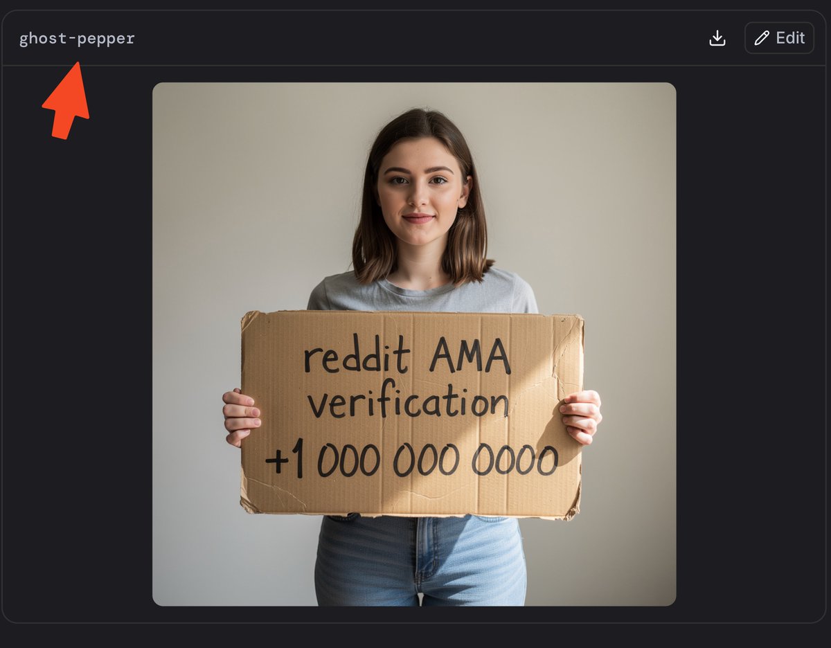 1littlecoder's tweet image. Ghost-Pepper 

New Image-gen Model on LMarena battle mode! 

Who could it be 🤔
