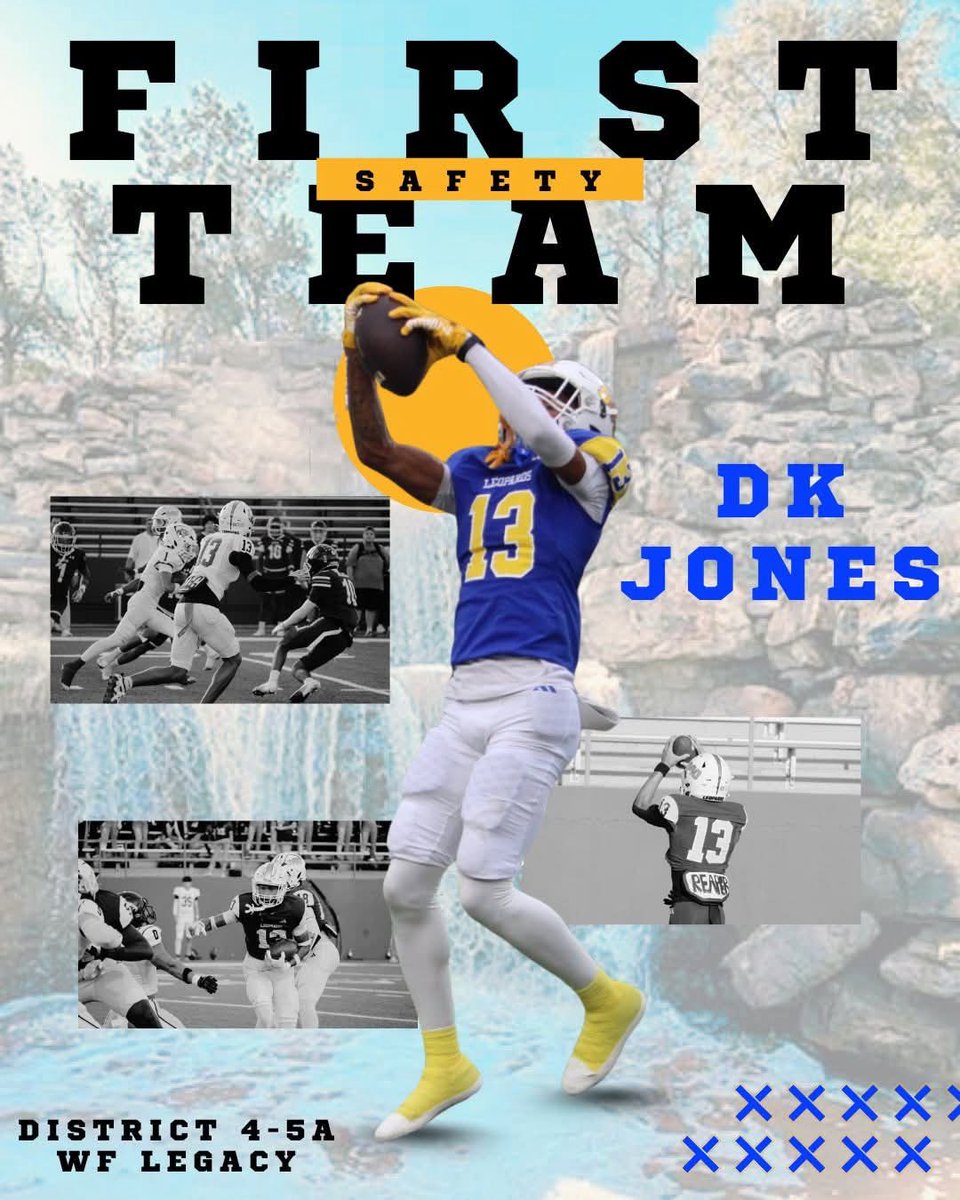 Kendrickup13's tweet image. Blessed to make Utility Player of the year and First Team all district safety 🙏🏽. 

@WFLegacyFB 
@Coach_GregDavis 
@Coach_ACarson 
@CoachHammack7 
@CoachFields94