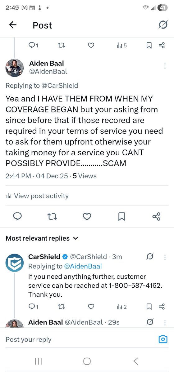 CRAZY how they bow'd out after this 1 <a href="/CarShield/">CarShield</a> <a href="/bbb_us/">BBB, Inc.</a>  .......scam