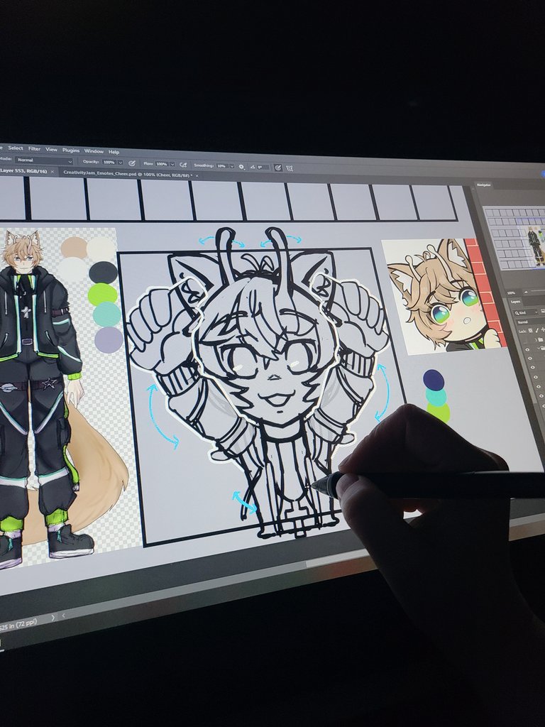 Who is this cute little alien cat? 
👽🐱 working on new emote for <a href="/AnticChannel859/">Antic</a>

#WIP #vtuber #vgen #vgencomm