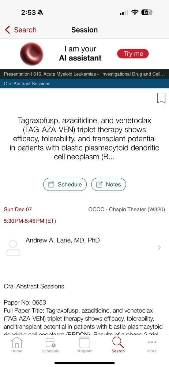 lane_andy's tweet photo. Busy #ASH25 for the Lane Lab. Hayden Bell on loss of the Y chromosome in AML, Qingyu Luo on KHSRP as a specific target in AML residual disease, Ran Xu on LiP-Seq for ultra-rare mantle cell lymphoma residual disease after CAR-T therapy, and me with phase 2 TAG-AZA-VEN for BPDCN: https://t.co/3Q76GInHCI
