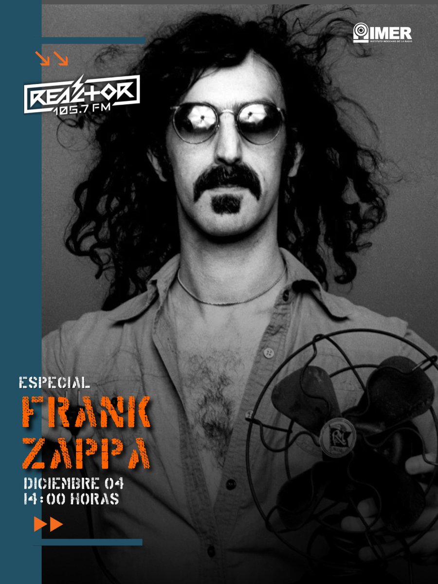 Ponle al 105.7 y disfruta de los Especiales de Reactor 📻 🎵

Vamos al aire con el especial sobre la vida y obra de *Frank Zappa* con motivo de su aniversario luctuoso (1993) ¡No te lo pierdas!

<a href="/lucilazetina/">lucila zetina</a> <a href="/IsmaelFiloso/">Isma</a> <a href="/padarevolver/">Cristian Padilla</a>