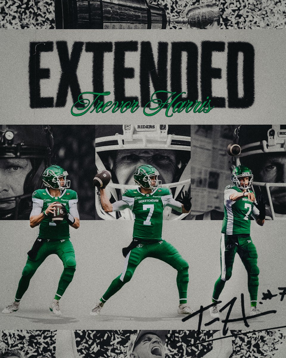 112th Grey Cup MVP. Still not finished. Saskatchewan, run it back.

The Saskatchewan Roughriders are pleased to announce that Grey Cup MVP Trevor Harris has signed a one-year contract extension.  

📰 bit.ly/4rDyvND
