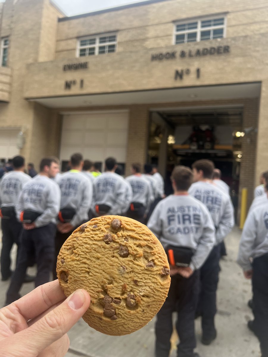 austinfiredept's tweet photo. It’s #NationalCookieDay, and we only bake 'em tough out here at the Academy. Cadet Class 141 is grinding through Week 15 of the fire Academy. They are battered, tired, and rising to the occasion. One tough cookie? You’re looking at 22 of them. #AustinFire #CadetLife #JoinAFD" https://t.co/slA7VUDnDa