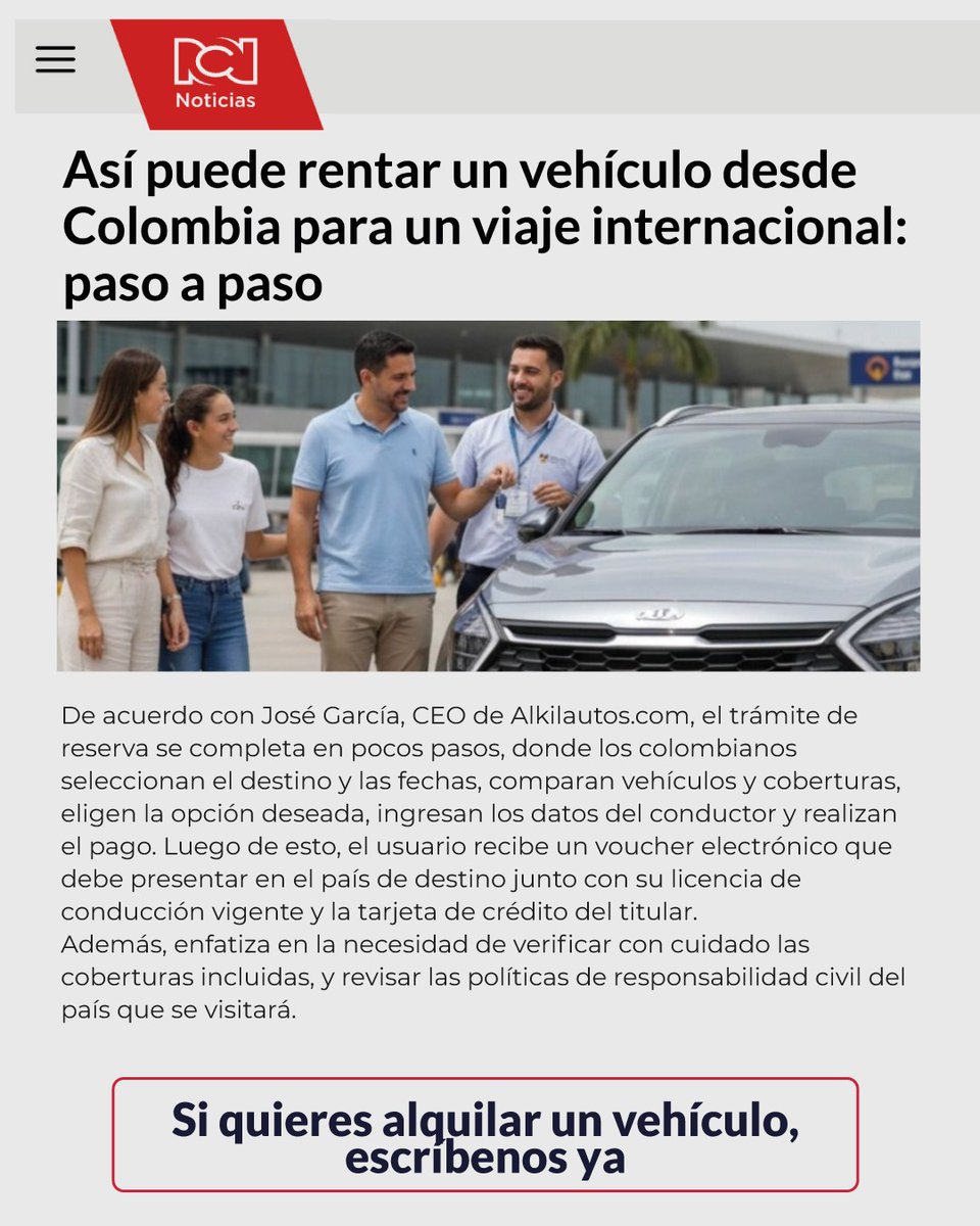 alkilautos's tweet photo. Viajar con tranquilidad empieza desde Colombia, con un aumento del 12 % en la búsqueda de vuelos internacionales, muchos colombianos están optando por reservar su carro desde ya.

¿Quieres saber cómo funciona con https://t.co/w1uqi1NyiV y preparar tu próxima aventura? Escríbenos https://t.co/5fT99djWe7