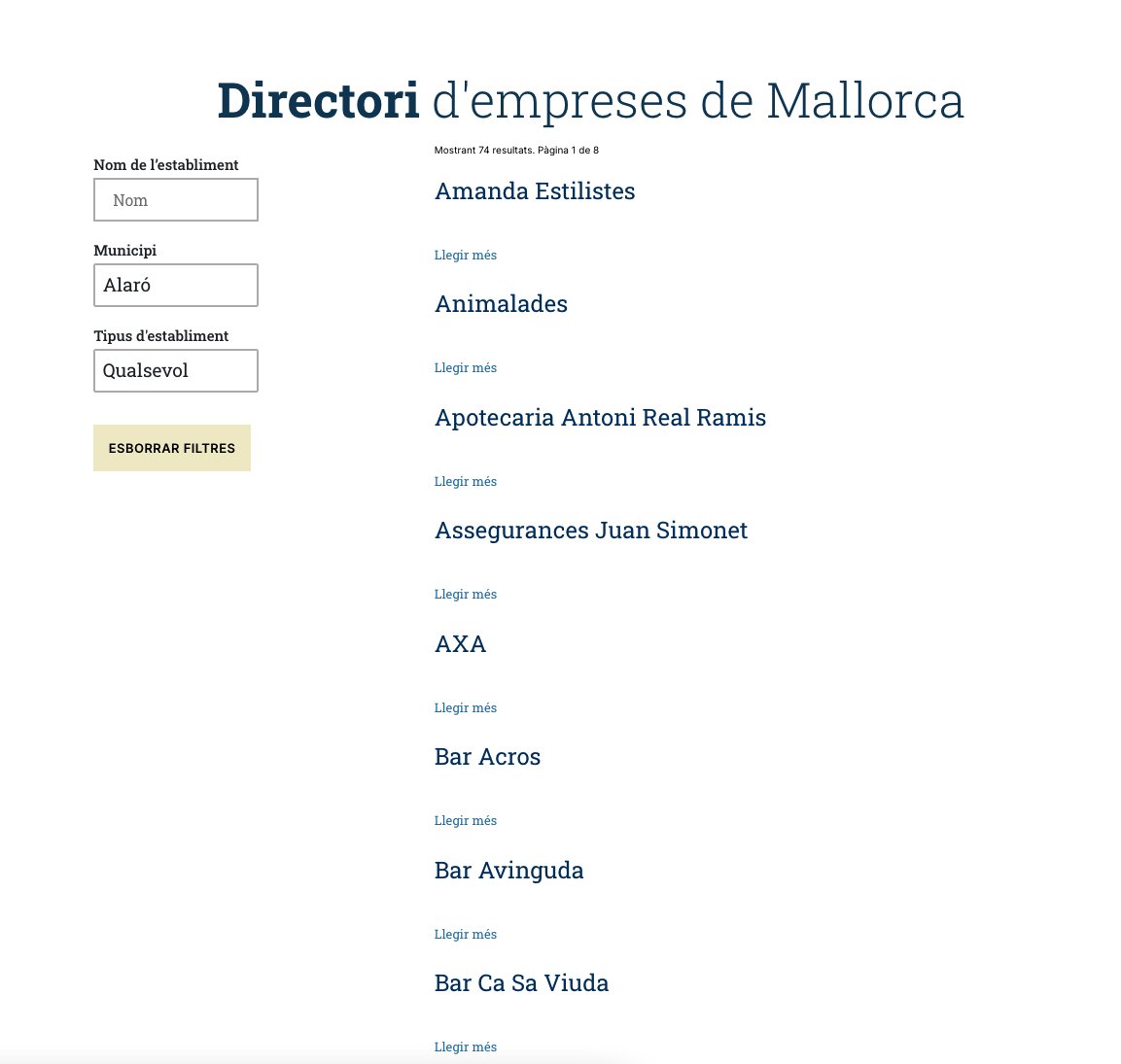 🍖 Saps quants de negocis d’alimentació hi ha a #Alaró? 

🏪 I botigues?

🤔 El directori d'empreses de #MallorcaActiva ho sap!

🖇 Apunta’t gratuïtament al directori per millorar la teva imatge digital👇
bit.ly/MallorcaEmpresa

#Comerç #Empresa #Emprenedoria