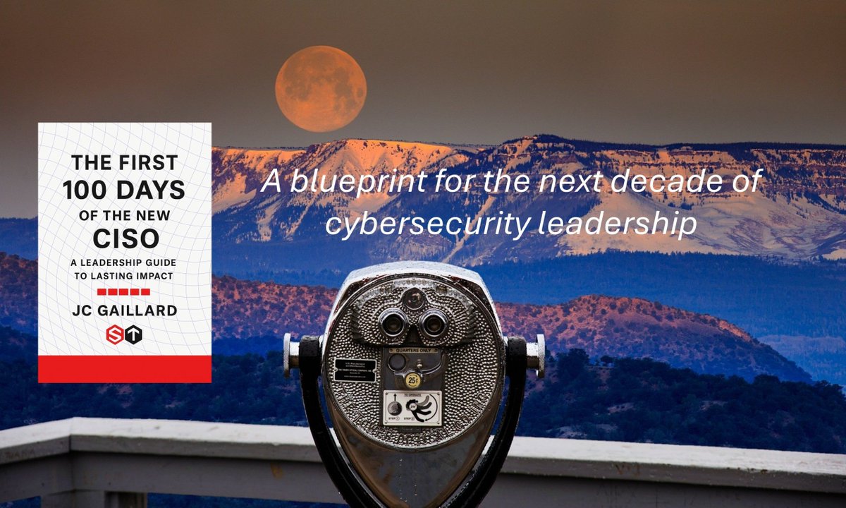 Corix_JC's tweet image. The New Playbook for Cyber #Leadership &amp;gt;&amp;gt; Inside the First 100 Days of the #CISO 

An interview with global #cybersecurity thought-leader JC Gaillard on his new book: “The First 100 Days of the New CISO – A Leadership Guide to Lasting Impact” &amp;gt;&amp;gt; buff.ly/0NLf0QO 

Buy it…