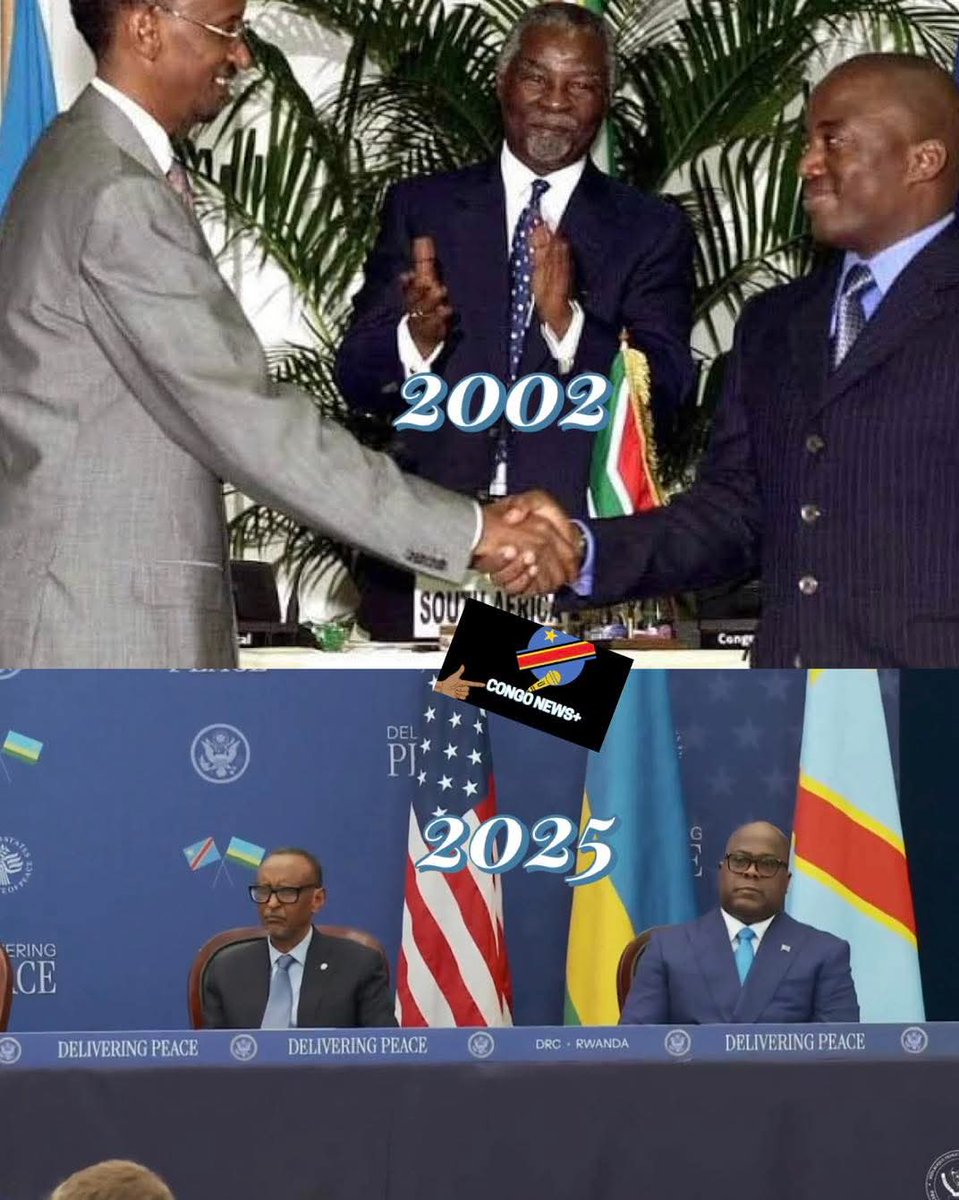 YvesBuya1's tweet image. Le 30 juillet 2002, à Pretoria, la #RDC signait un accord de paix avec le #Rwanda de Paul Kagame.