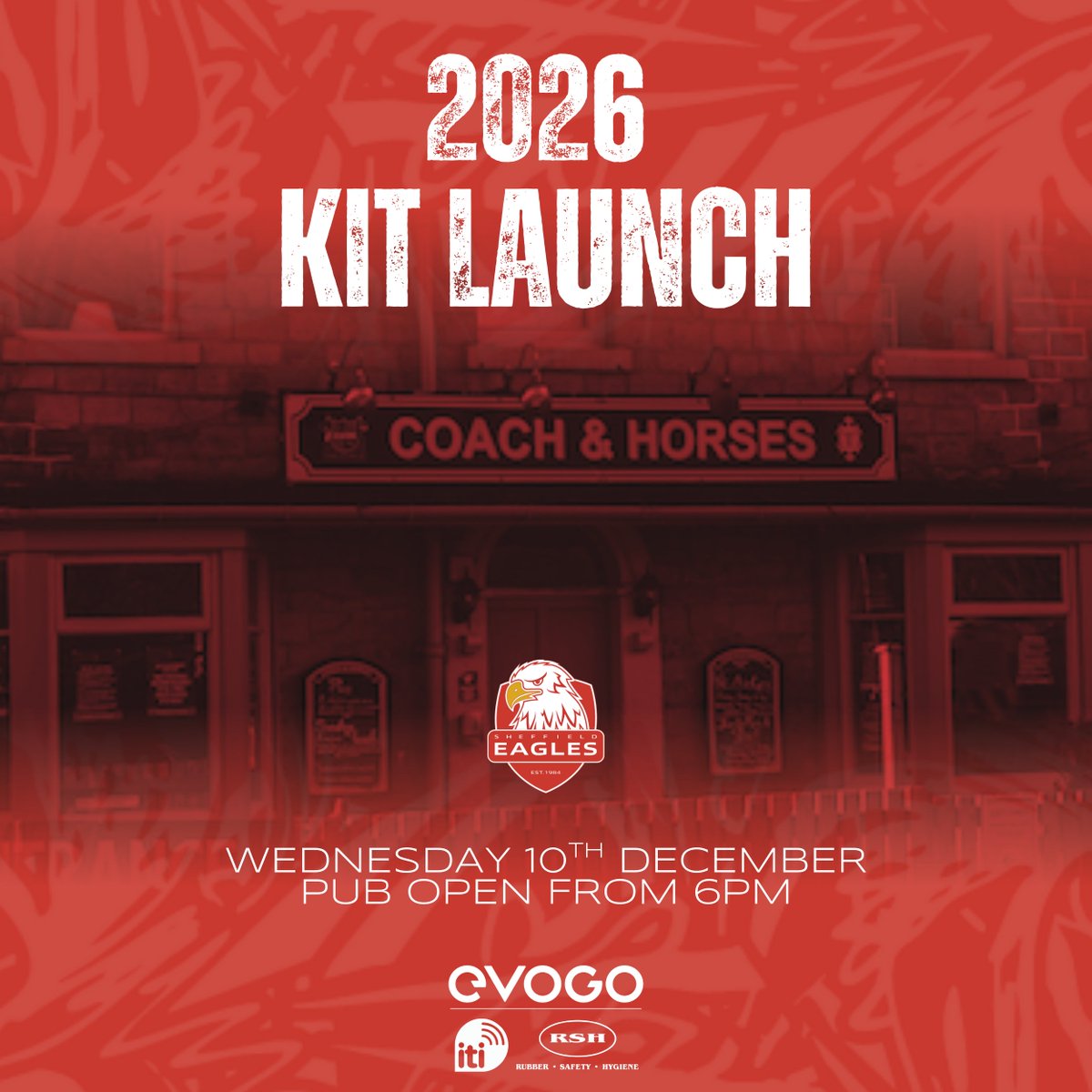 🎟️ Join us next Wednesday, 10th December, at the Coach &amp; Horses, as we unveil our new 2026 Home and Away kits. 

Get a first-look at our new kits, whilst getting the chance to hear and speak with some of our new signings, as well as members from the rest of our teams. 

Entry is
