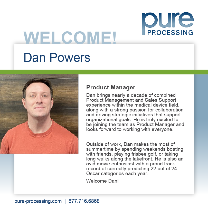 PureProcessing's tweet image. Welcome, Dan Powers as our new Product Manager!

#pureprocessing #centralsterile #sterileprocessing