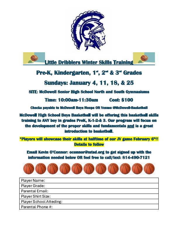 Little Dribblers Winter Skills sessions begin next month🏀⛹️Email oconnor@mtsd.org to sign up!