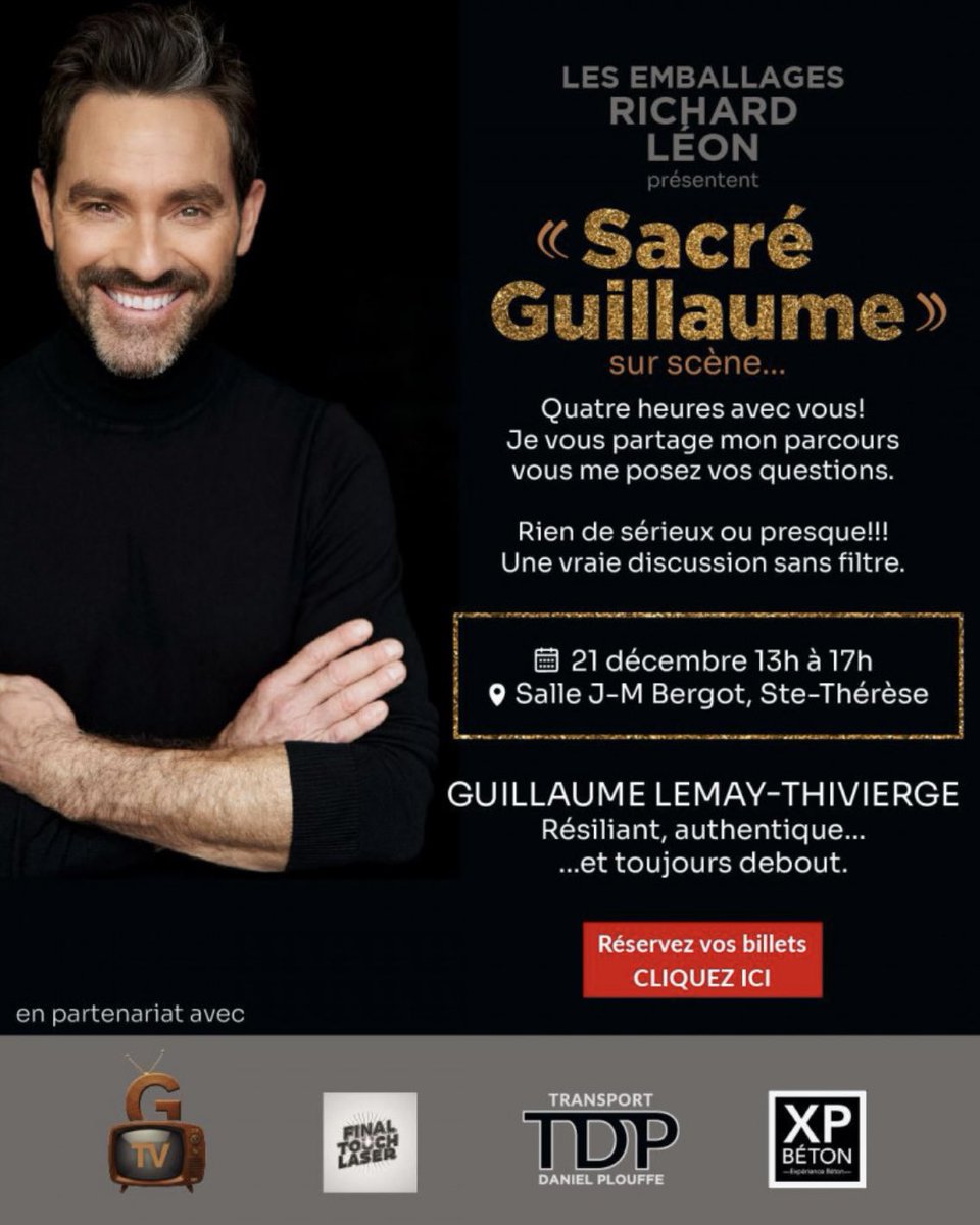 FÉLICITATIONS à GUILLAUME LEMAY-THIVIERGE

Le 21 décembre prochain, j’y serai !

Billets:
lepointdevente.com/tickets/guilla…