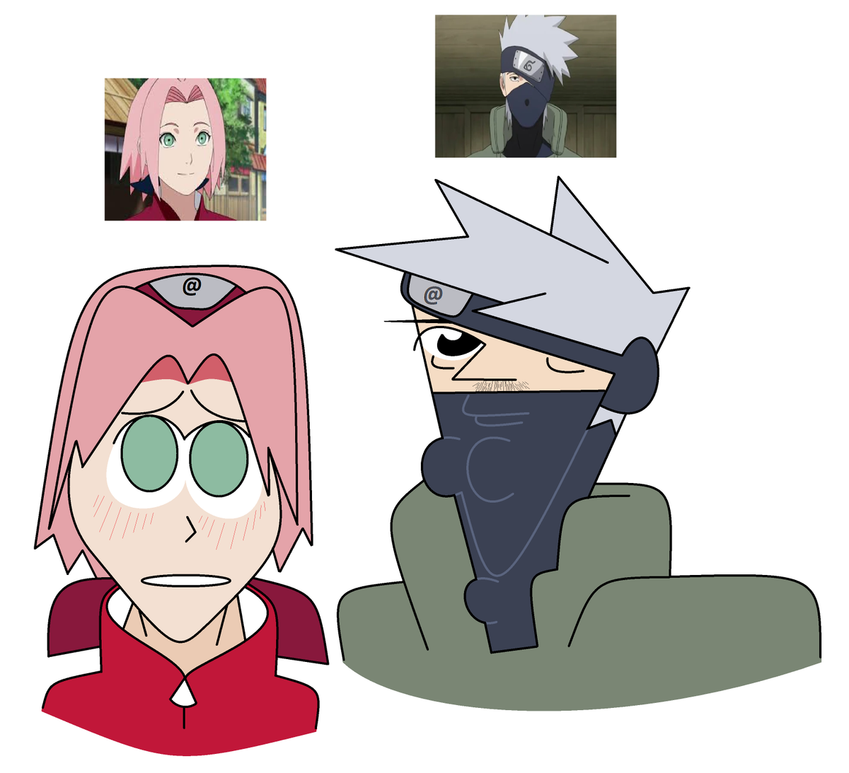 LowResDraws's tweet photo. Sakura x Kakashi art requested by my sister in law #Naruto #MSpaint https://t.co/i20Tfugdq8