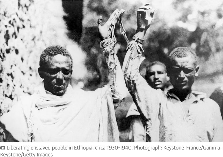 SirakBahlbi's tweet photo. When some #Ethiopians use derogatory terms about #Eritreans or other #Africans —such as “Askaris” or “Italian construct”—it is worth looking honestly at their own history.

Historical records show that until the #Italian invasion of 1935, slavery and the slave trade remained deeply embedded in the Ethiopian/Abyssinian culture and economy, with estimates suggesting that up to a quarter of the population lived in slavery. It was, in fact, Fascist Italy that finally abolished the practice during its occupation—an uncomfortable but well-documented historical reality that is often overlooked when mentioning “3,000 years of uninterrupted history.”

Although Menelik II and Haile Selassie issued proclamations against slavery, these were never genuinely enforced. When Ethiopia joined the League of Nations in 1922, it was required to abolish slavery within ten years, yet slavery continued. In 1932, the League formally reprimanded Haile Selassie for failing to carry out this obligation. Both Menelik and Haile Selassie were themselves slave owners, as widely reported by contemporary observers and historians.

Today, public discourse in Ethiopia rarely confronts this part of its past, nor the long-term social consequences it created—issues that still affect the country’s stability and cohesion. Below are several historical quotations that shed light on Ethiopia’s history with slavery.

Harold G. Marcus:
“Menelik’s palace was staffed with many hundreds of slaves… captured during the southern campaigns.”
— The Life and Times of Menelik II

Richard Pankhurst:
“Slave-taking was intrinsic to the expansion of Menelik’s empire. Tens of thousands of Oromo, Sidama, and other southerners were taken as slaves, many of whom entered the imperial household.”
— Economic History of Ethiopia

“Most slaves were obtained from the southern and southwestern regions… including the Oromo, Sidama, Gurage, Kafa, and various Nilotic groups.”
— Pankhurst, Economic History of Ethiopia, Vol. I

“By 1935, despite proclamations, slavery remained widespread. Perhaps two million Ethiopians lived in some form of bondage.”
— Harold G. Marcus, A History of Ethiopia

Harold G. Marcus:
“Haile Selassie, like all Ethiopian nobles of his era, possessed slaves in his household until the 1930s.”
— A History of Ethiopia

British Foreign Office Report (1934):
“Even in the household of the Emperor, slaves continue to serve despite proclamations declaring abolition.”

Christopher Clapham:
“Domestic slavery persisted in the imperial family well into Haile Selassie’s reign.”
— Transformation and Continuity in Revolutionary Ethiopia

League of Nations evidence
In 1932–1935, the League of Nations repeatedly criticized Haile Selassie for:
-  failing to suppress slave trading
- keeping domestic slaves at the imperial palace
- allowing nobles to continue owning slaves

The League’s 1935 report states:
“Slavery exists even in the household of the Emperor.”

Haile Selassie formally abolished slavery again in 1942 (under British pressure). By the mid-1940s, domestic slavery in the palace had largely ended, though forced labor persisted under other names.