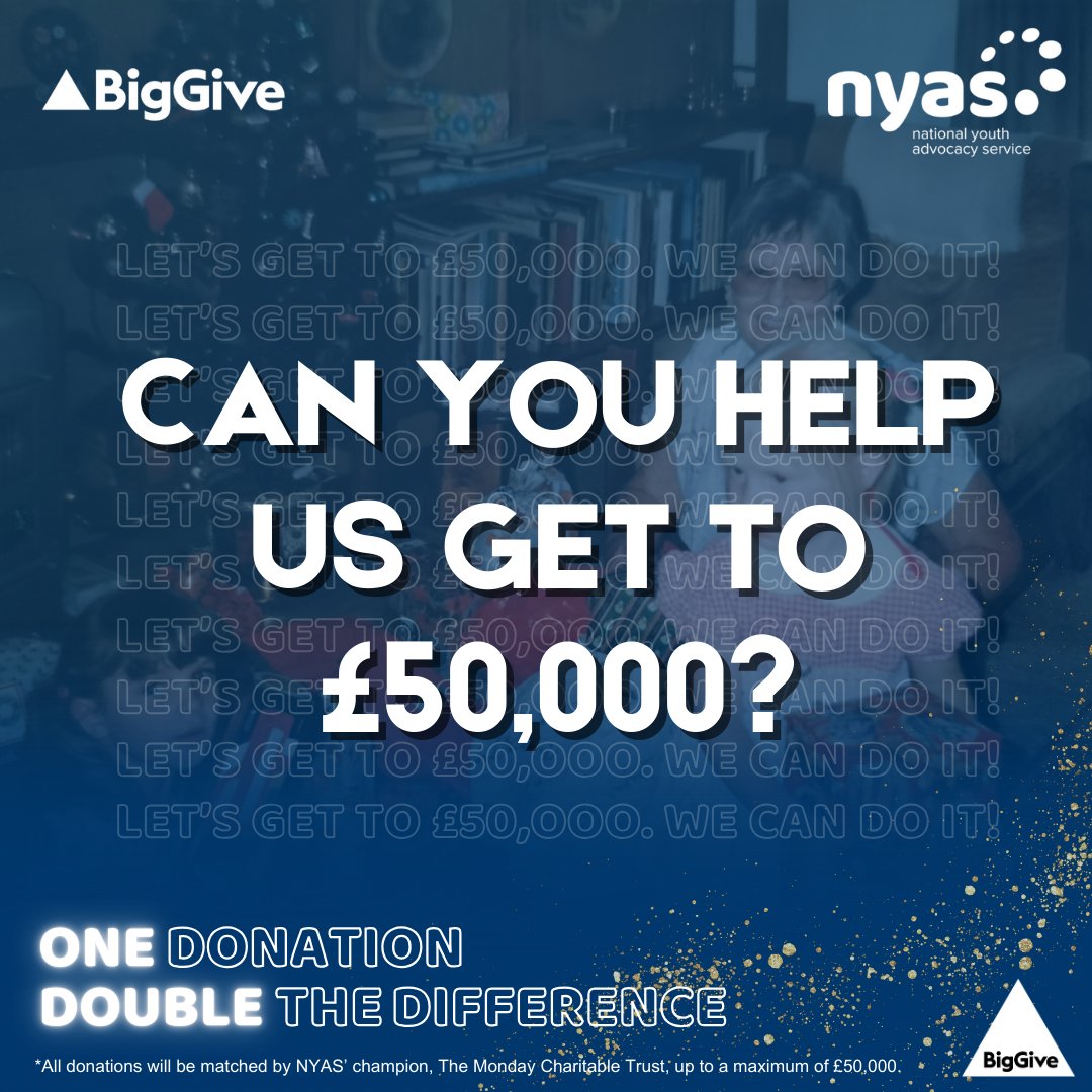 With your help we can raise £25,000 this week, which gets doubled to £50,000 - we're already over 30%. Please donate if you can and re-share our posts 🙏  

#ChristmasChallenge #ChildrenInCare

donate.biggive.org/campaign/a05WS…