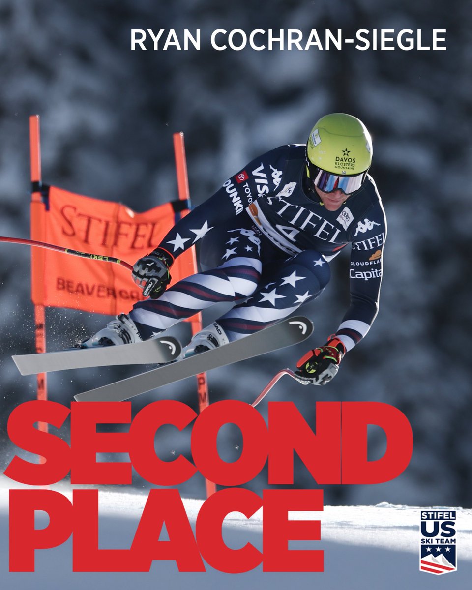 usskiteam's tweet photo. FIRST HOME SNOW PODIUM FOR RCS‼️

11 years later, Ryan Cochran-Siegle becomes the first American to podium in downhill at the Stifel Birds of Prey since 2014⭐️ 

#stifelusskiteam https://t.co/I3eJilkM4h