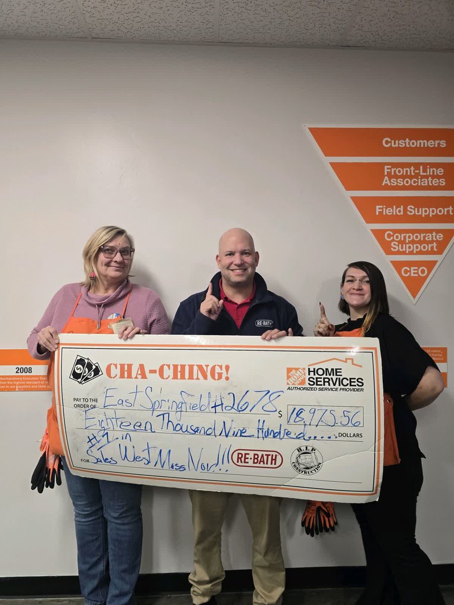bath_ri's tweet photo. Congrats to Home Depot Store #2678 in East Springfield for being #1 in Sales in Western Mass for November! We are so thankful for your partnership. Great job, team!! 🌟🥇 https://t.co/NdpdcDE6n2