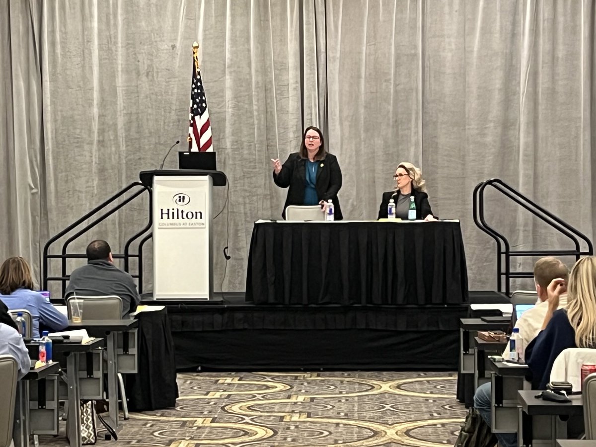Sayje Brown from the Franklin County prosecutor’s office and Jennifer Sherfield ⁦<a href="/DHSgov/">Homeland Security</a>⁩ continue the criminal training afternoon with As Problematic as “Stranger Danger”: How Ohio’s Sexting Laws Can Further Harm Children #2025OPAAannual