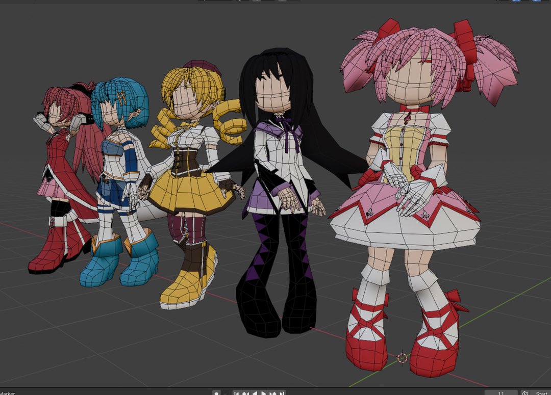 kd_dizzle's tweet photo. Before shape keys and faces #blender #3dart #madoka_magica #pmmm #madoka #Homura #blender3d #wip https://t.co/Fz4wchwiJZ