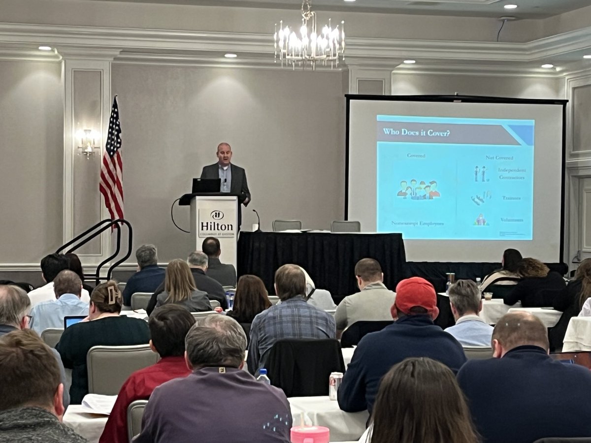 And finishing up day 1 of the civil side is Ben Albrecht from ⁦<a href="/FishelDowney/">Fishel Downey</a>⁩ speaking on  Understanding the FLSA and Investigation Process and later with a refresher on county and township road obligations. #2025OPAAannual