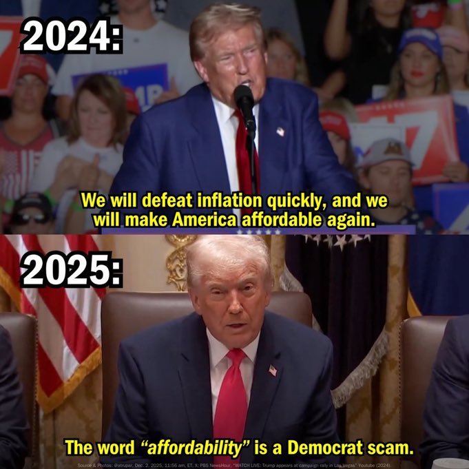 DavidLeavitt's tweet image. “Affordability” is not a scam when you literally campaigned on bringing down costs and most people are living paycheck to paycheck

 #TrumpAffordabilityCrisis