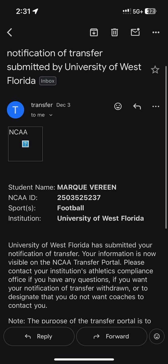 marque_vereen's tweet image. Forever Grateful for West Florida. I have Officially entered the Portal. 1-2 years of eligibility! 
6’1 190 
Career stats 
 1x all conference 
1x All region