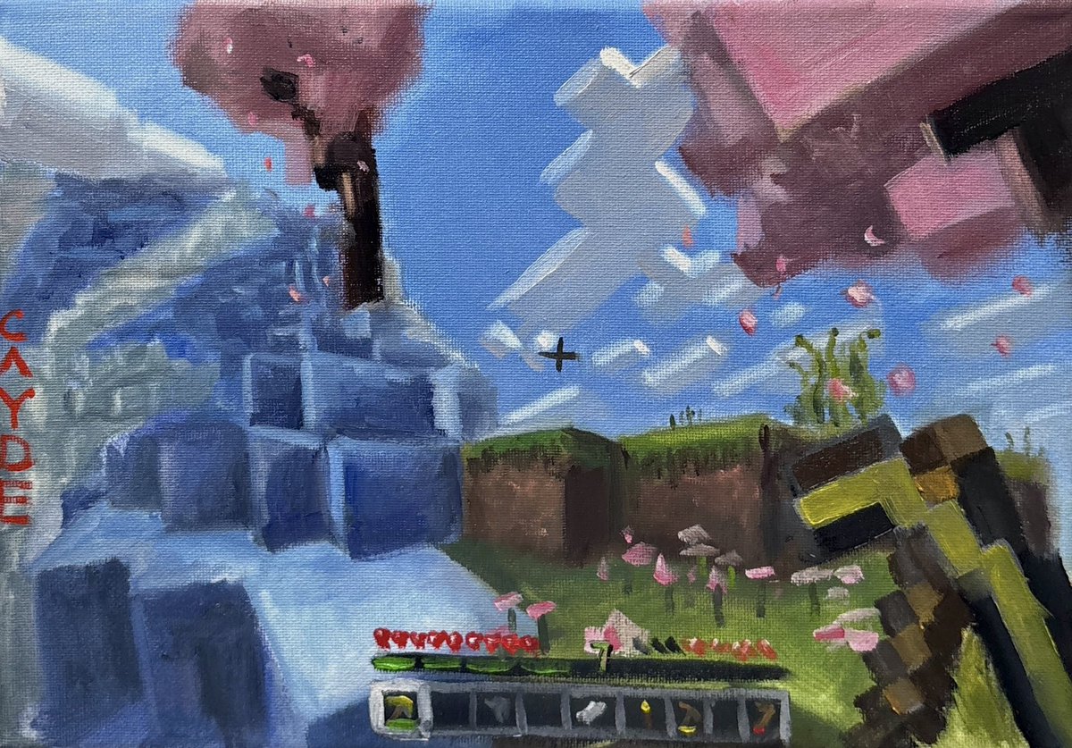 Here’s some Minecraft oil paintings I made