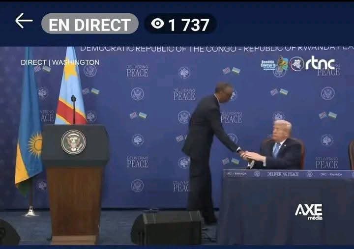 TshibangaJosep1's tweet photo. Les images parlent d’elles-mêmes.  
Il est désormais clair qui a subi la pression américaine pour se rendre aujourd’hui à Washington pour signer cette Accord https://t.co/89Ht4RH2Z6
