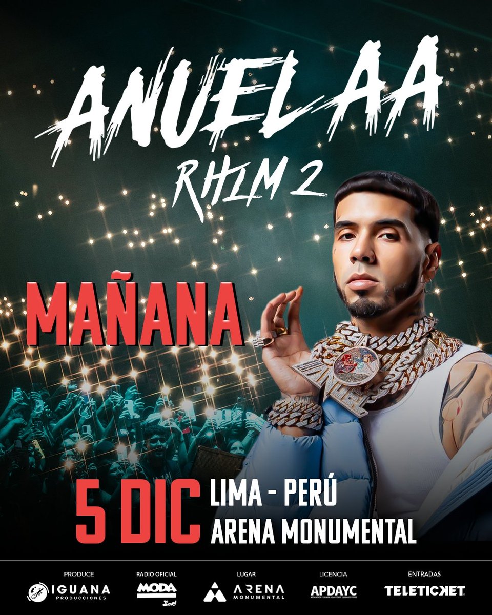NosFuimosdeTour's tweet photo. ¡A CONTAR LAS HORAS!😍

Mañana 5 de diciembre el Dios del Trap llega para hacer que sus fanáticos vivan una noche REAL HASTA LA MUERTE en el Arena Monumental🔥

ÚLTIMAS ENTRADAS EN @teleticket.oficial

#AnuelAA #RHLM #Perú https://t.co/EjPechFcX4