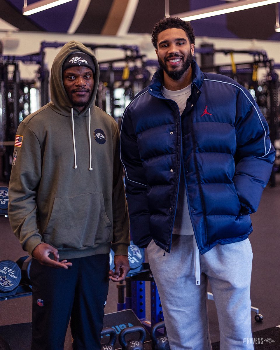 koestreicher34's tweet image. Ravens QB Lamar Jackson ❎ Celtics star Jayson Tatum in Baltimore
