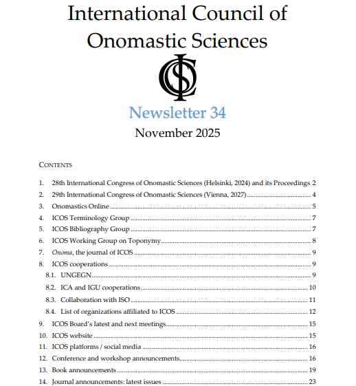 e-Onomastics: A Deep Dive into #Onomastics: Highlights from the #ICOS #Newsletter 34 e-onomastics.blogspot.com/2025/12/a-deep… Un Aperçu de l'#Onomastique : Les Points Forts du #Bulletin ICOS 34 Ein Einblick in die #Onomastik: Höhepunkte aus dem ICOS #Rundbrief 34