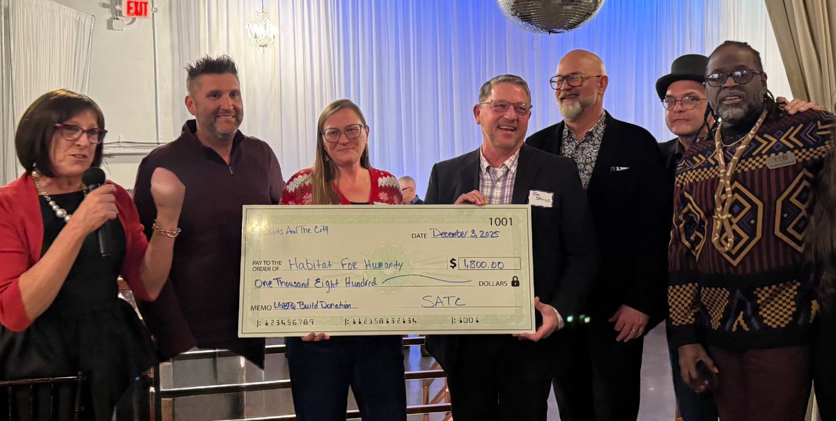 Big thanks to Suits and the City for their support! From our first Pride Build to being their holiday gala’s fundraising recipient, we’re grateful for this partnership and the difference it makes! 🏳️‍🌈