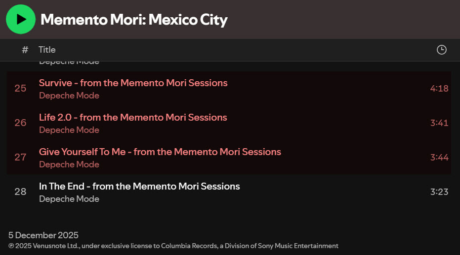 rolanoid's tweet photo. What a rare treat waking up and 3 new #DepecheMode  songs waiting for me to savor for the first time. I love Memento Mori and remember these 4 songs mentioned when that album was announced and now we finally get to hear the remaining 3. 🎧🍾 https://t.co/UPaW2DZSaf