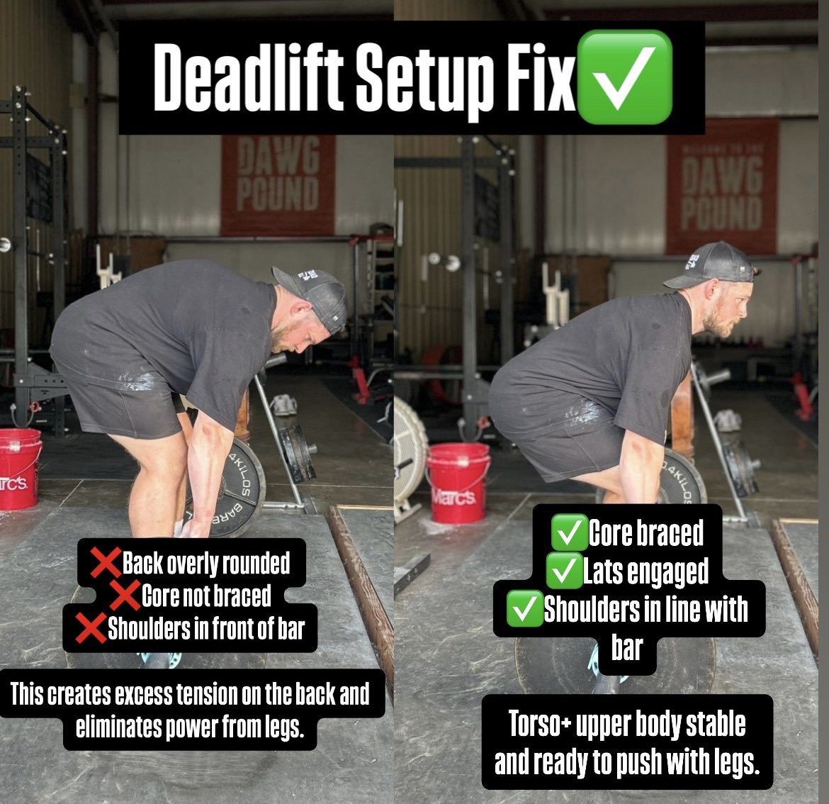 bryk_squuaadd's tweet image. Many lifters lose their Deadlift before the bar even leaves the floor 👀

❌ Poor start position = Wasted energy+ harder lift 
✅ Efficient technique = heavier pulls, pain-free reps, faster progress

Check the graphic below to see the difference and set up effectively for a big…