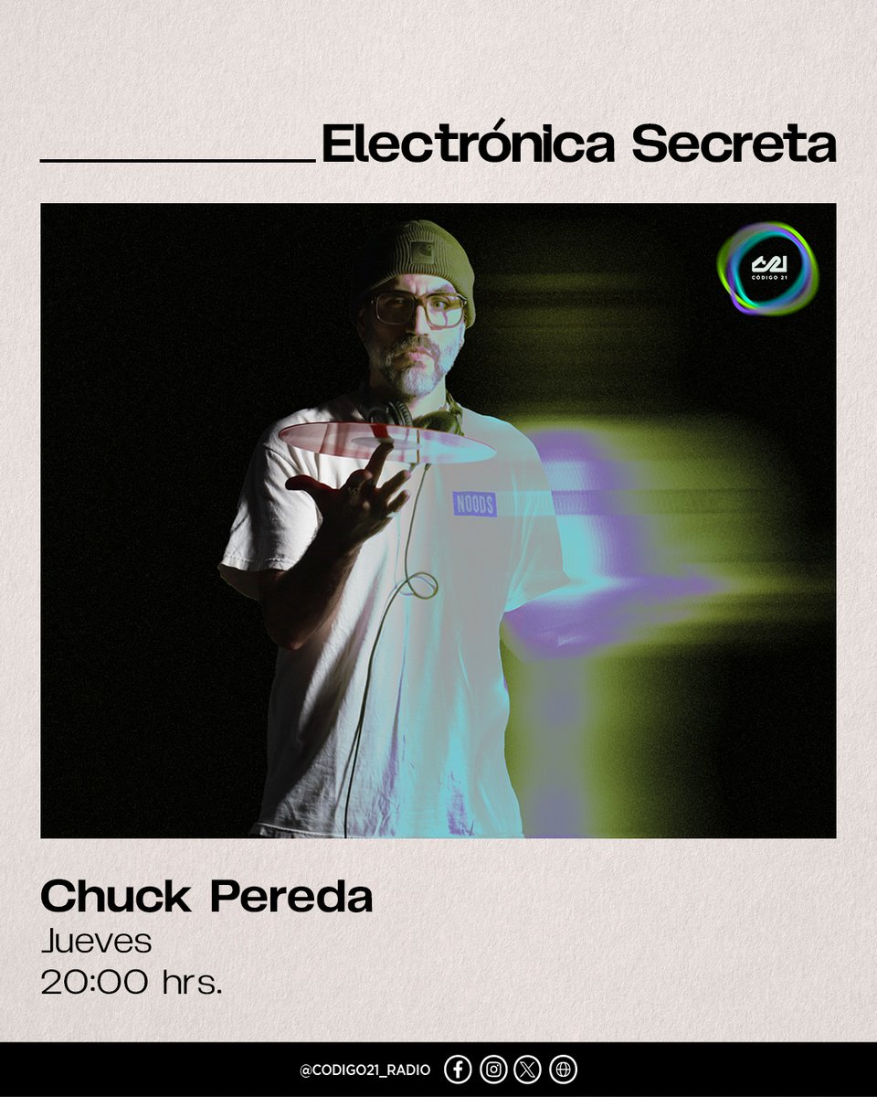 🎧🎛️ <a href="/Maicols/">Maicols</a> se une a <a href="/chuckpee/">Curse of Chuckpee</a> en un especial de remixes y mashups.
Sintoniza #ElectrónicaSecreta para darle ese punch a tu noche 💥

🕗 20:00 hrs.
🔗 codigo21.cdmx.gob.mx | zeno.fm/radio/codigo21
#LoQueTienesQueEscuchar