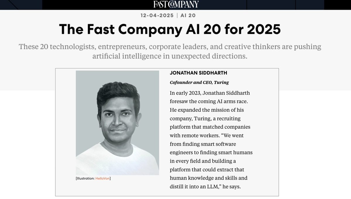 turingcom's tweet image. “We’re able to do that because we have two engines: the talent engine that’s finding smart talent and the data generation platform that the talent works on.”
-@jonsidd