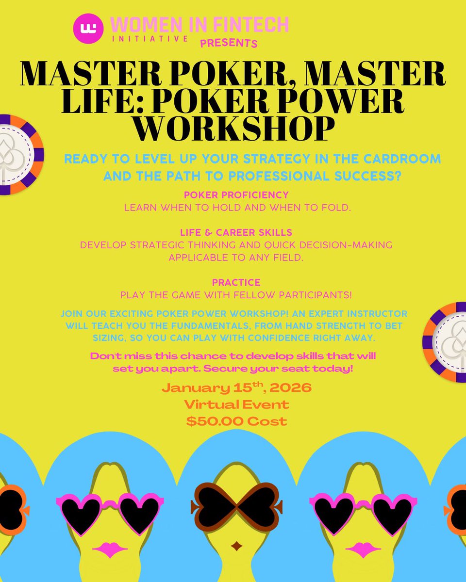 Do you need a corporate gift? I’m hosting a Poker Power workshop.  <a href="/joinpokerpower/">Poker Power</a> Join me and the Women in Fintech Initiative team to level up your strategic thinking and decision making at work, in the board room, and in Poker. RSVP here: pokerpower.as.me/womeninfintenc… #giftideas