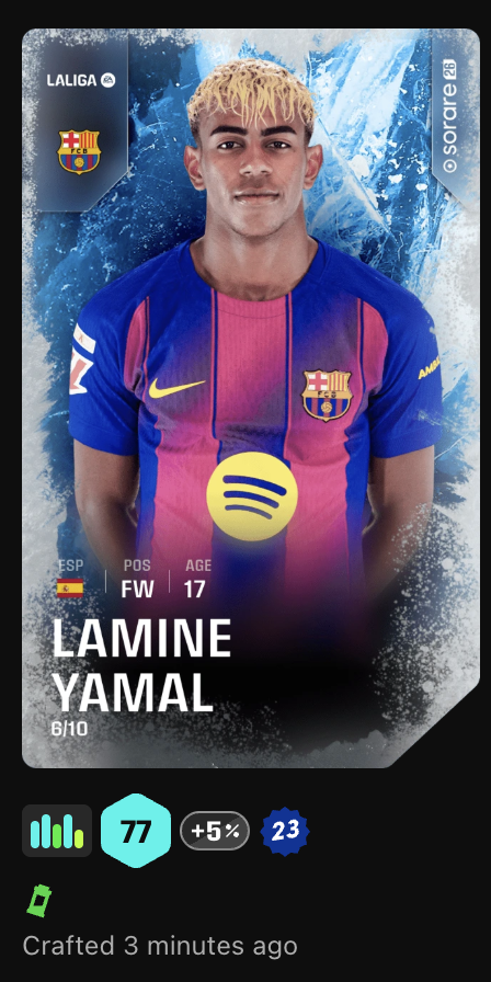 BulkaEU's tweet image. Win Yamal in Standard Craft ?
Done! With new Shuffle Clue!
Thanks @Sorare