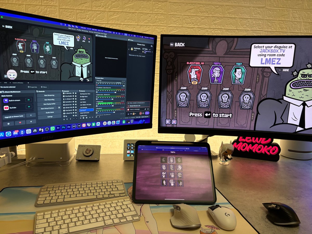 Tested Jackbox today — works perfectly on phone, tablet, and PC! 🎉

So this Friday I’m doing a Jackbox game night on stream 🥳

If you’ve never played: you just join from your device and vote/answer along.

No time for a full round? Join as Audience and still cause chaos 😄