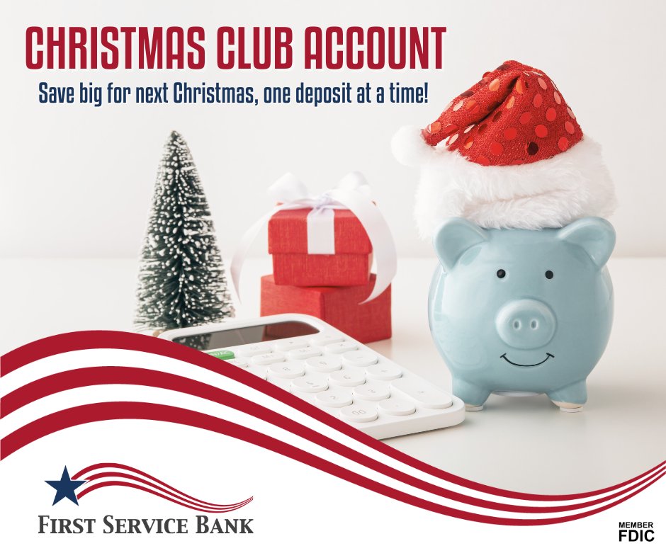 FirstServiceBnk's tweet image. If you’ve been wondering how to earn a little extra cash this Christmas, our First Service Bank Christmas Club account is the perfect way to save for the season! ❤️🤍💙

🔗 firstservicebank.com/personal-savin…

#FirstServiceStrong