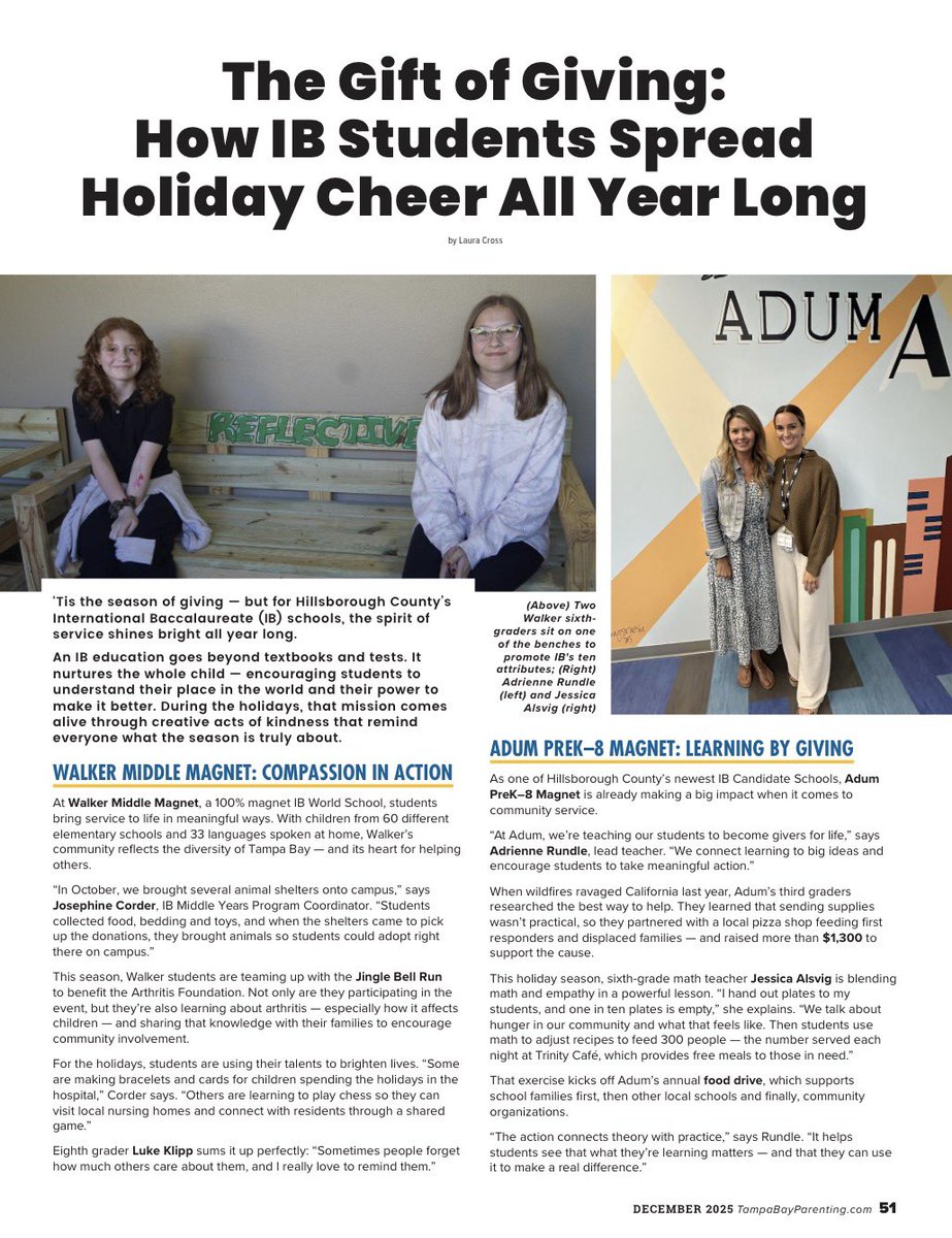 IB = Community engagement &amp; Service As Action <a href="/WalkerMiddleIB/">Walker Middle Magnet IB World School</a>  <a href="/HCPS_AdumK8/">Kenneth E. Adum K-8 Magnet School</a> issuu.com/tampabayparent… via <a href="/issuu/">Issuu</a>