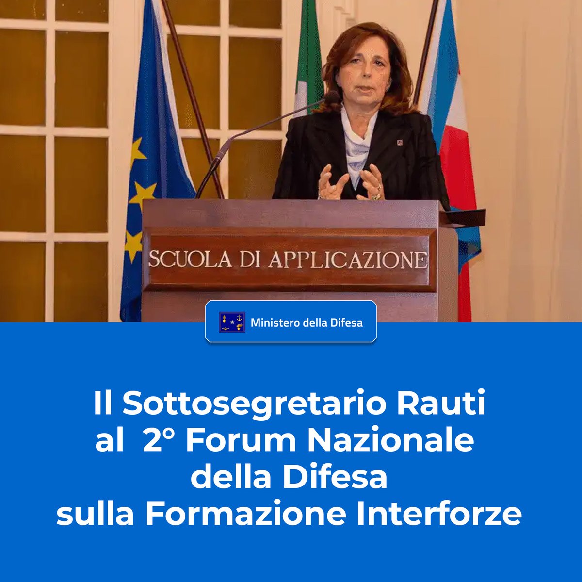 isabellarauti's tweet photo. "Il Sottosegretario Rauti al 2° Forum Nazionale della Difesa sulla Formazione Interforze"
⬇️
https://t.co/HYw1wNosr3

#FormazioneInterforze #CulturaDellaDifesa #Readiness #Difesa #CarabinieriForestali #Formazione #PersoCiv #GuerraIbrida #STEM #CapitaleUmano #Interforze #Multidominio #CyberDefense #AI #NonPaper #Difesa 

@GuidoCrosetto @MinisteroDifesa @SM_Difesa @Esercito @ItalianAirForce @ItalianNavy @_Carabinieri_ @cittaditorino @PoliTOnews @unito
