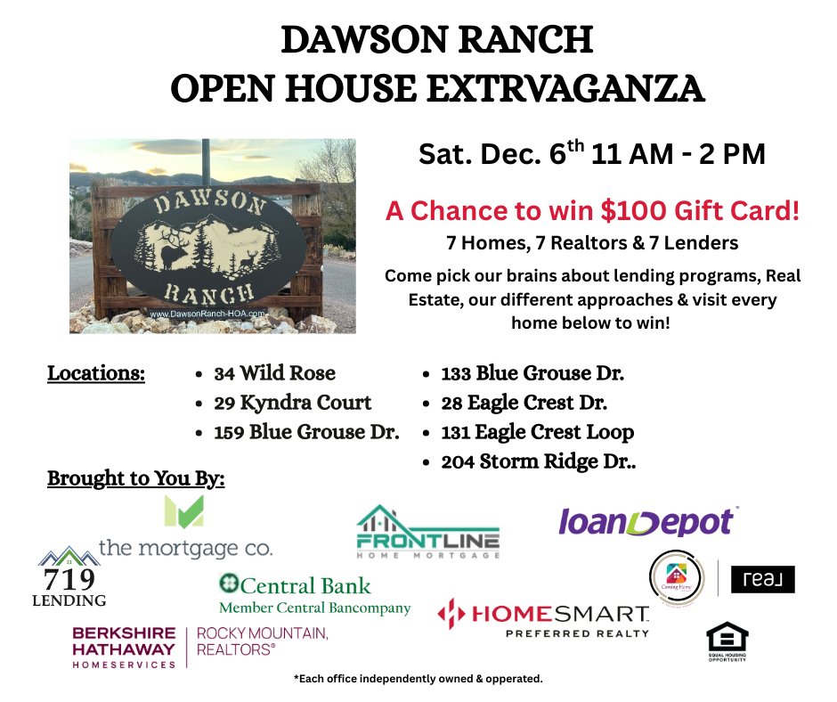 Peak_dream's tweet photo. Lucky 7s Open House Extravaganza this Saturday 11-2pm in Dawson Ranch - chance to win $100 gift card when you visit all 7 homes! We'll be at 204 Storm Ridge Dr
https://t.co/iIiAUQKcDI

#OpenHouse #CanonCity #EnterToWin #RoyalGorgeArea #FremontCountyColorado #BHHSRMR #ComingSoon https://t.co/7KQ2Zwwr7t