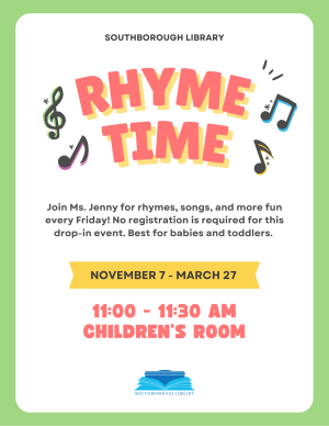 Stop by the Children's room tomorrow for some songs and fun with Ms. Jenny.