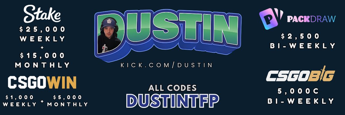 DustinTFP's tweet image. 📊NEW MONTH, NEW LEADERBOARDS! ($135,000+ IN PRIZES)    (Stake, CSGOBig, Packdraw, CSGOWin)

🎁$25 Giveaway: Like RT, Tag 1 friend to enter!

🎰Stake   ---   $25,000 Weekly &amp;amp; (NEW) $15,000 Stake EXCLUSIVE Monthly LB + $80K Wager Rewards

🔫CSGOBig ---  5,000c Bi-Weekly LB + Free…