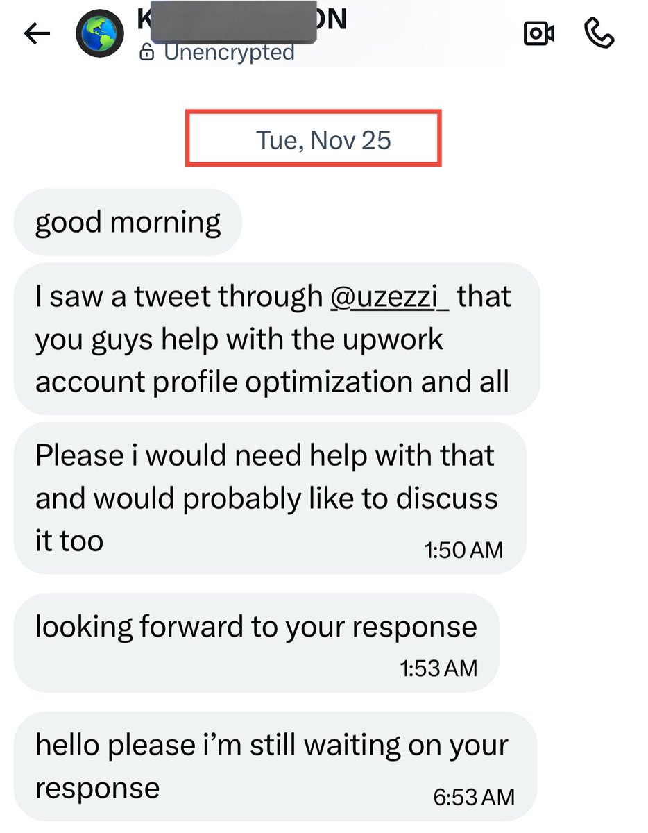 uzezzi_'s tweet photo. Nov 25: First contact 
Nov 29: Service booked 
Dec 2: Optimization complete 
Dec 3: Freelancer received two invitations 

Real results from @fluentfreelance ❤️ https://t.co/q2AbLT6a3x