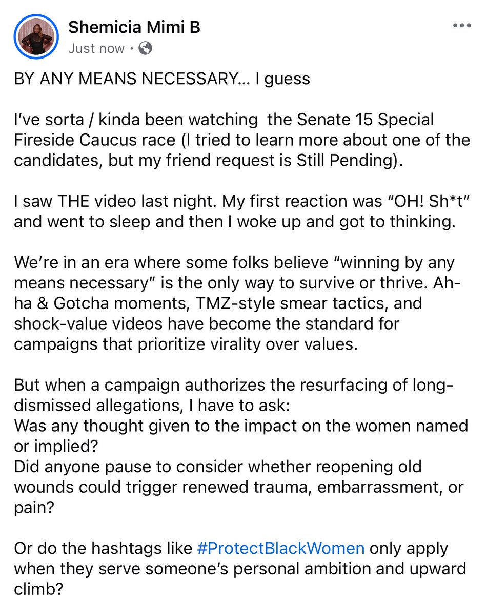 therealmi2's tweet image. Hear me out … 

This post was not paid for or authorized by any candidate 😉 💙 🗳️ 

If Tyler or Graham want some crafting wordplay tell them to call me ✍🏾 

I’m going back to mind my businesses!

#firesideprimary #vote #rva #tmz 😂