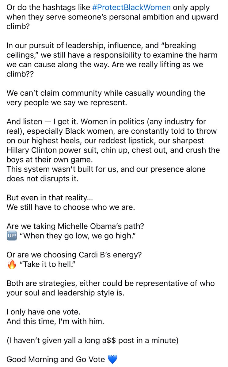 therealmi2's tweet image. Hear me out … 

This post was not paid for or authorized by any candidate 😉 💙 🗳️ 

If Tyler or Graham want some crafting wordplay tell them to call me ✍🏾 

I’m going back to mind my businesses!

#firesideprimary #vote #rva #tmz 😂