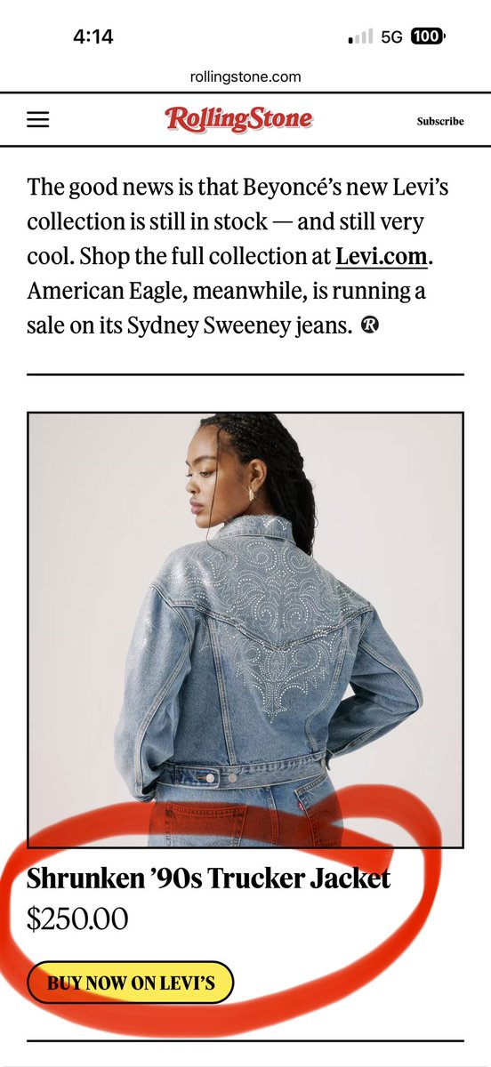 Wow. “Still in stock - and still very cool.” 😳🤦🏻‍♀️😂 #levi #SydneySweeney 

rollingstone.com/product-recomm…